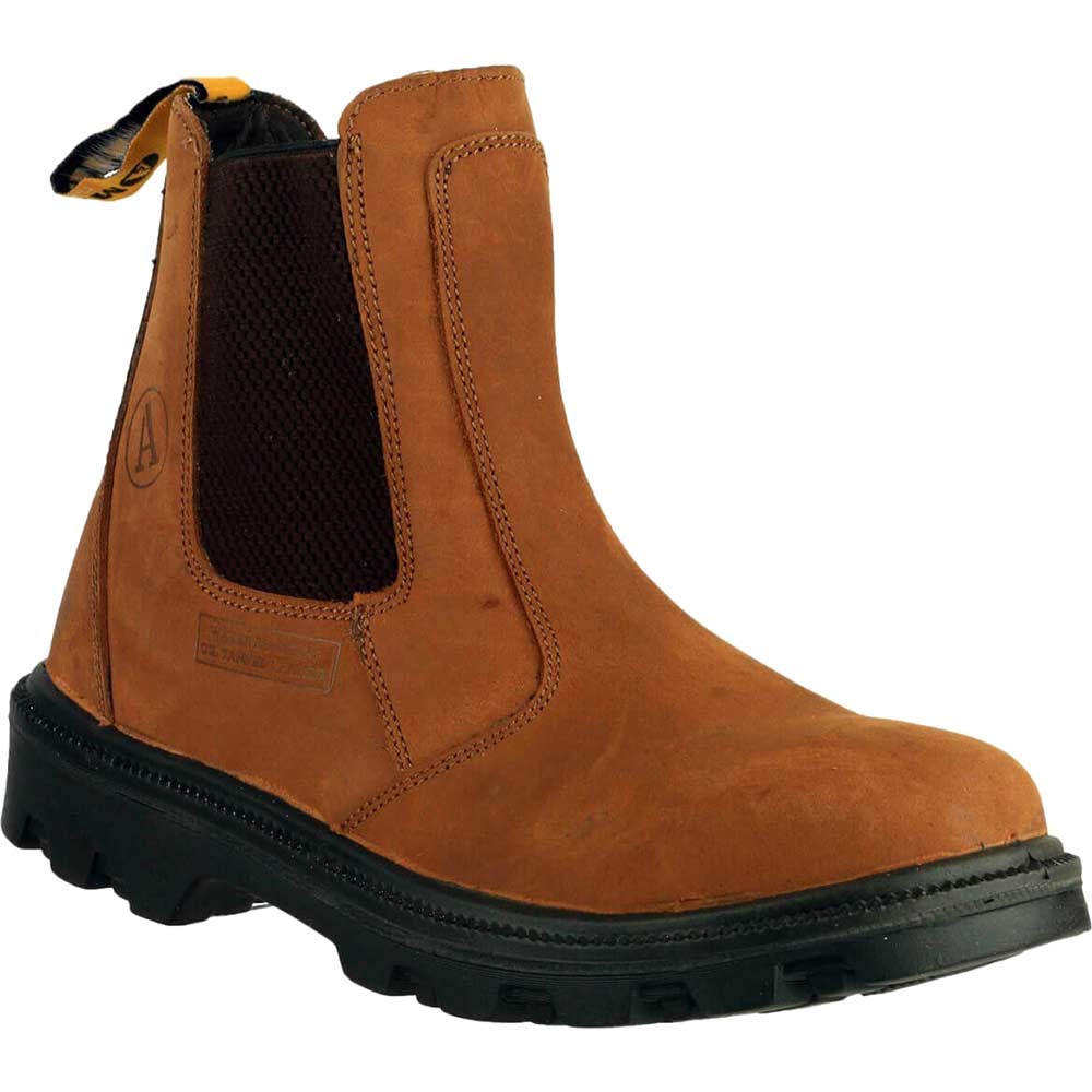 Photo of Amblers Mens Safety Fs131 Water Resistant Pull On Safety Dealer Boots Brown Size 7