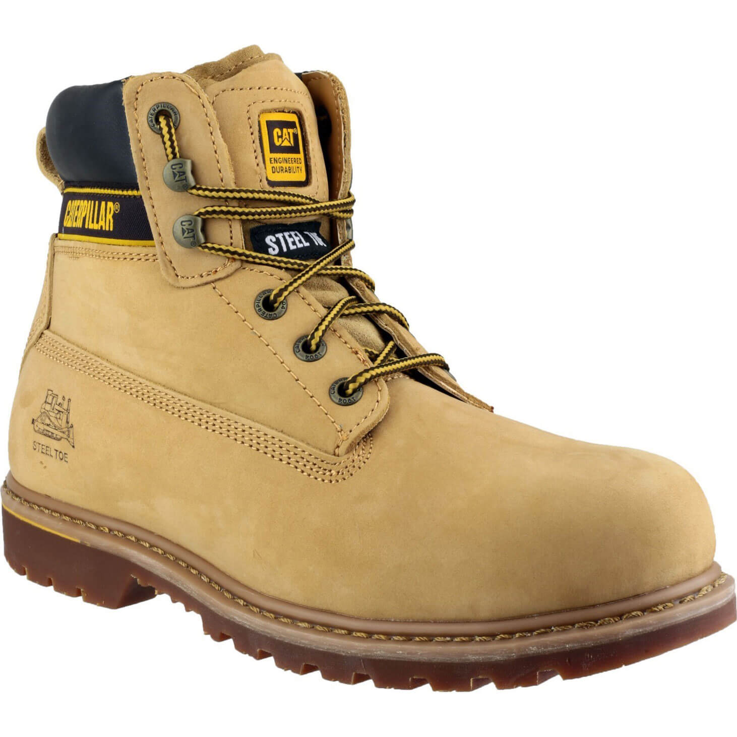 Caterpillar Mens Holton Safety Boots Honey Size 12