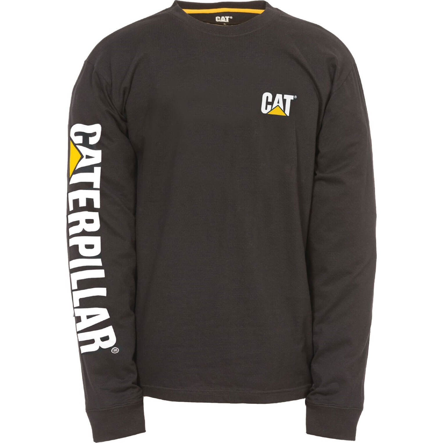 Caterpillar Mens Trademark Banner Long Sleeve T Shirt Black L