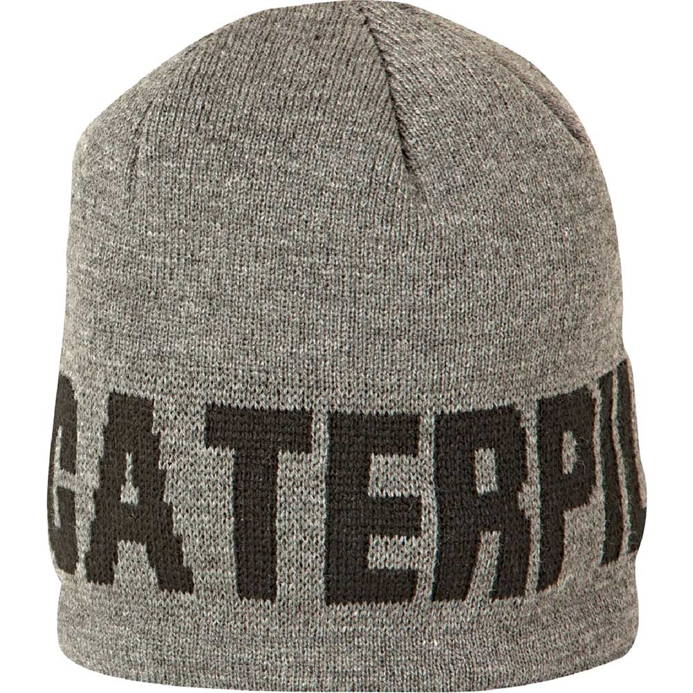 Image of Caterpillar Branded Beanie Cap Grey One Size