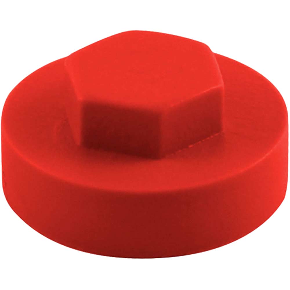 Image of Colour Match Hexagon Screw Cover Cap 5/16" x 16mm Poppy Red Pack of 1000