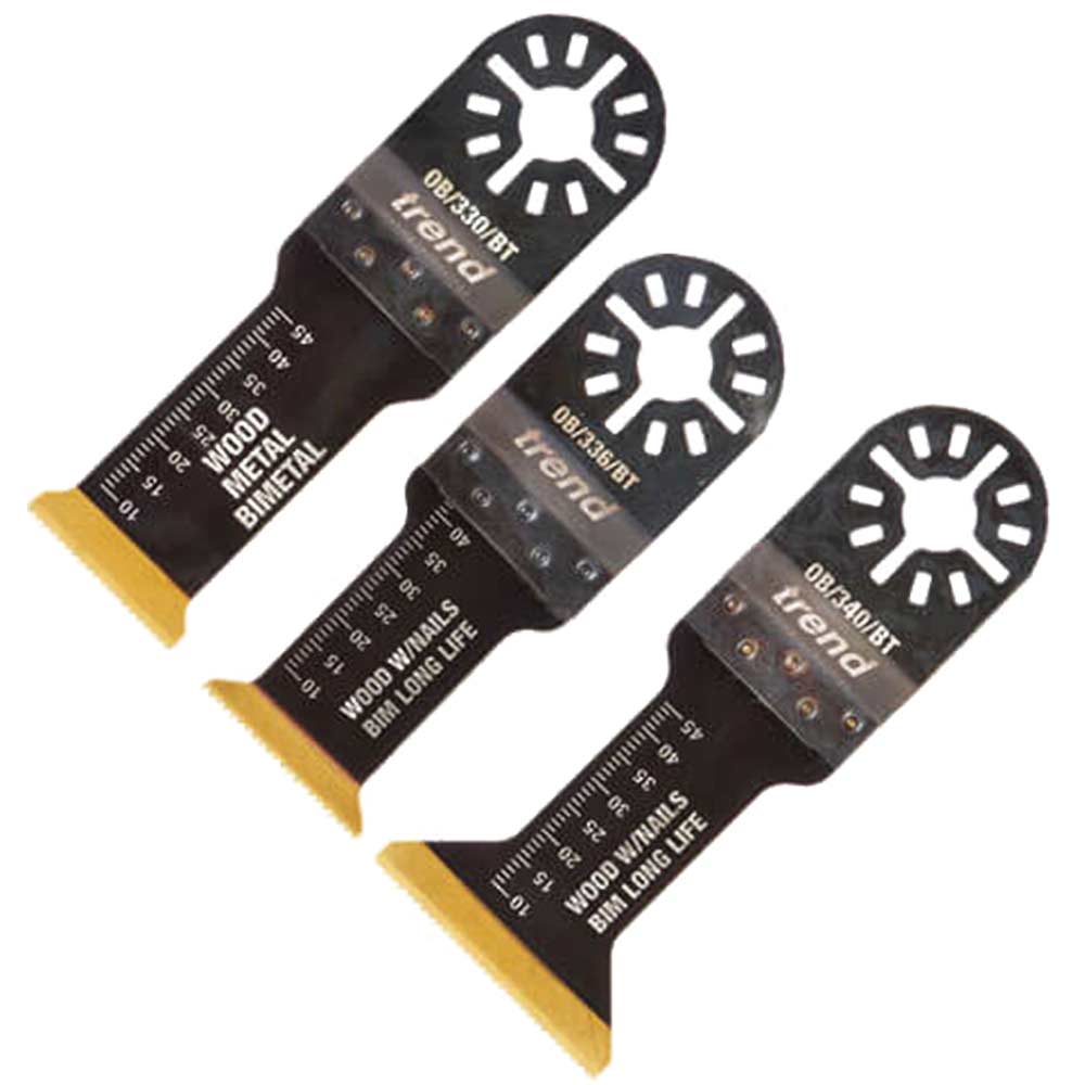 Photo of Trend 3 Piece Longlife Titanium Metal And Wood Oscillating Multi Tool Saw Blade Kit