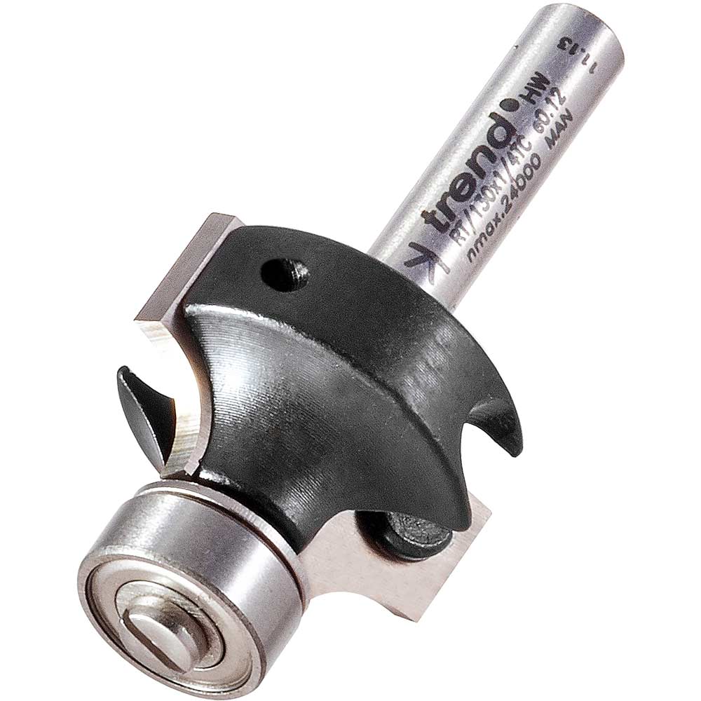 Photo of Trend Rota-tip Bearing Guided Round Over Router Cutter 26mm 15.7mm 1/4