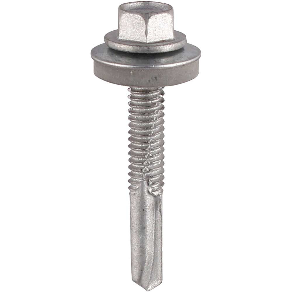 Image of Hex Head Self Drill Screws for Heavy Section Steel EPDM Washers 5.5mm 38mm Pack of 100