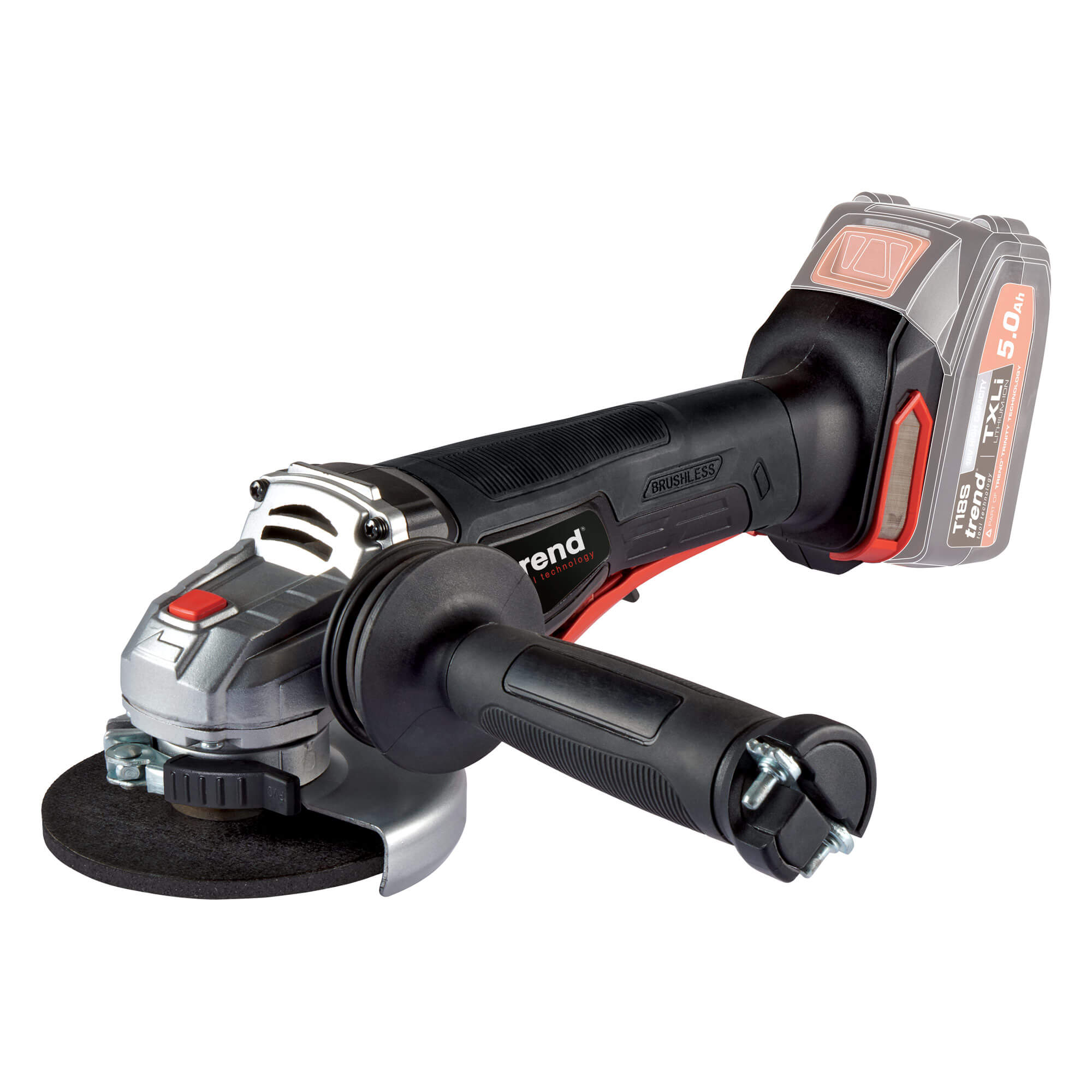 Trend T18S/AG115 18v Cordless Brushless Angle Grinder 115mm No Batteries No Charger No Case