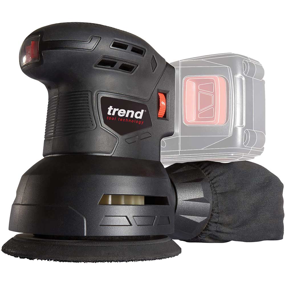 Trend T18S/ROS125B 18v Cordless Random Orbital Sander 125mm No Batteries No Charger No Case