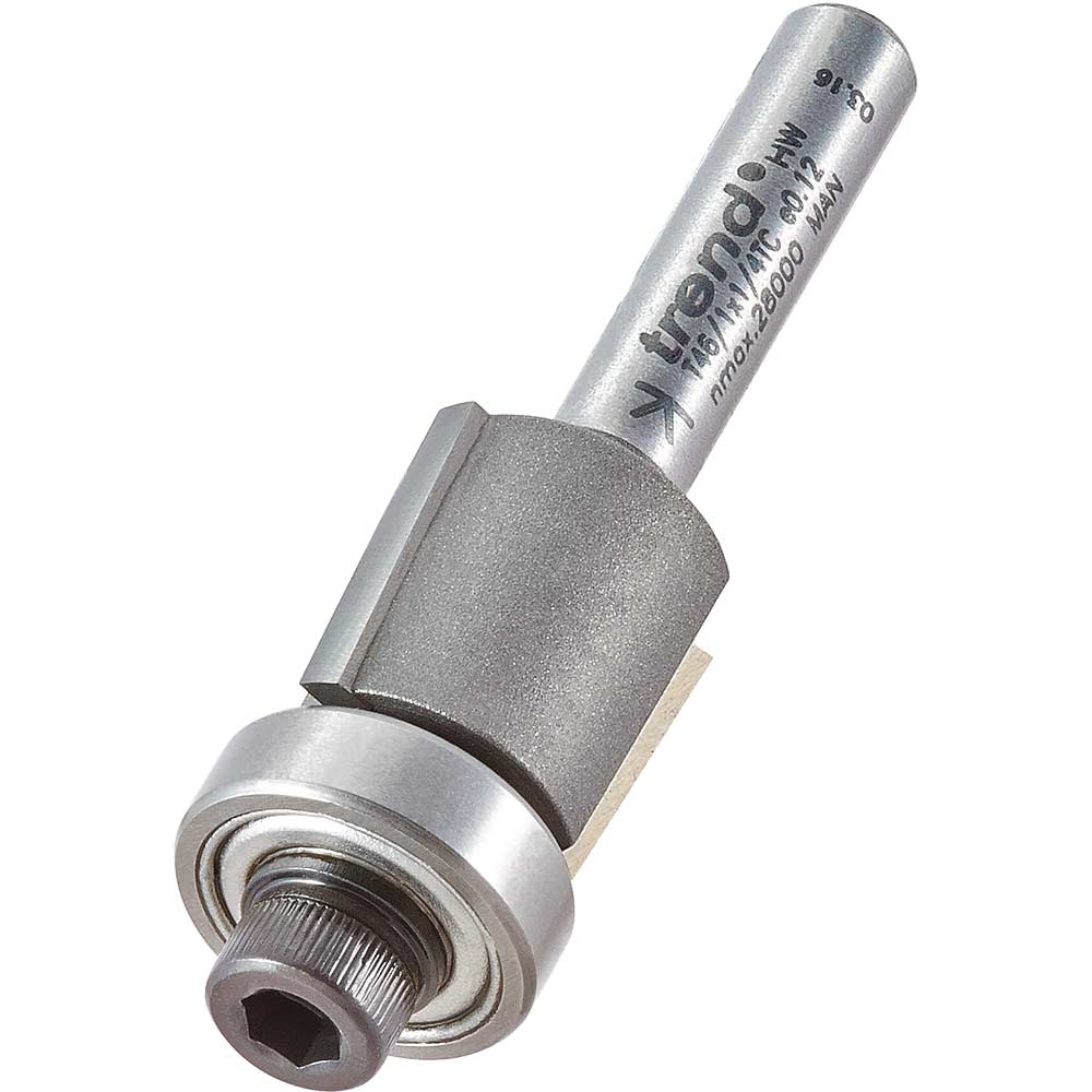 Photo of Trend Bearing Guided Trimmer Router Cutter For Veneer 16mm 13mm 1/4