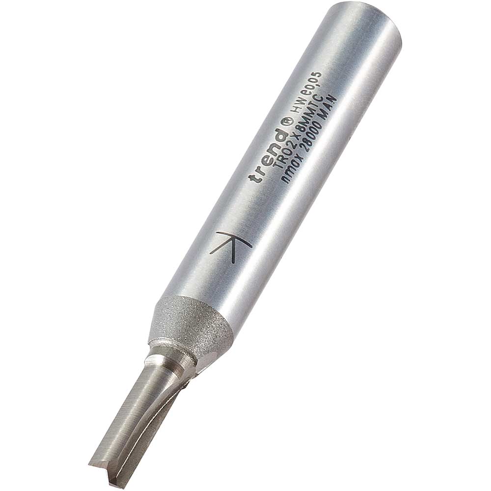 Photo of Trend Two Flute Ptfe Coated Non Stick Router Cutter 4mm 11mm 8mm