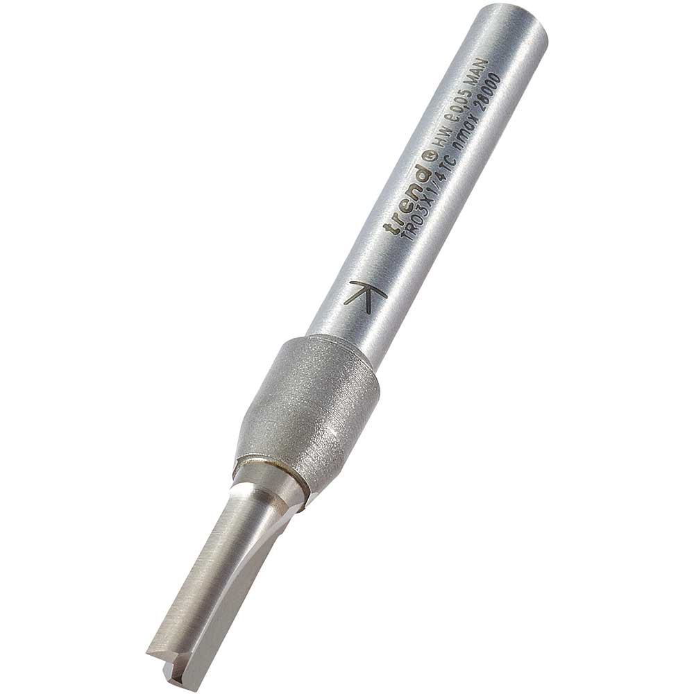 Photo of Trend Two Flute Ptfe Coated Non Stick Router Cutter 5mm 16mm 1/4