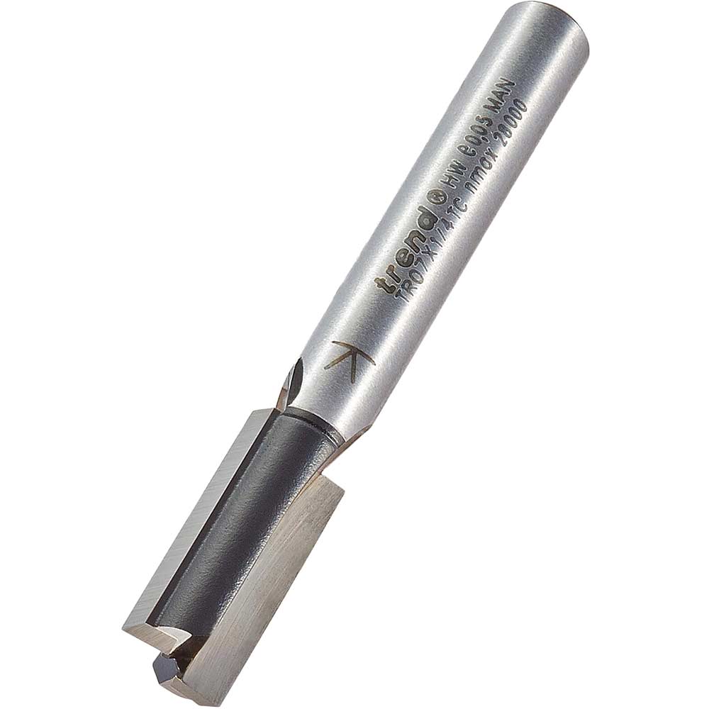 Photo of Trend Two Flute Ptfe Coated Non Stick Router Cutter 8mm 19mm 1/4