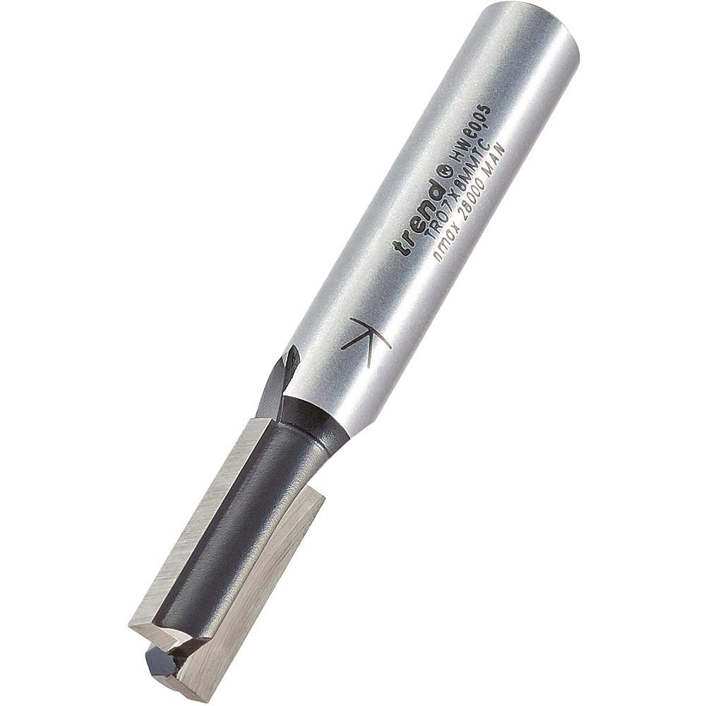 Photo of Trend Two Flute Ptfe Coated Non Stick Router Cutter 8mm 19mm 8mm