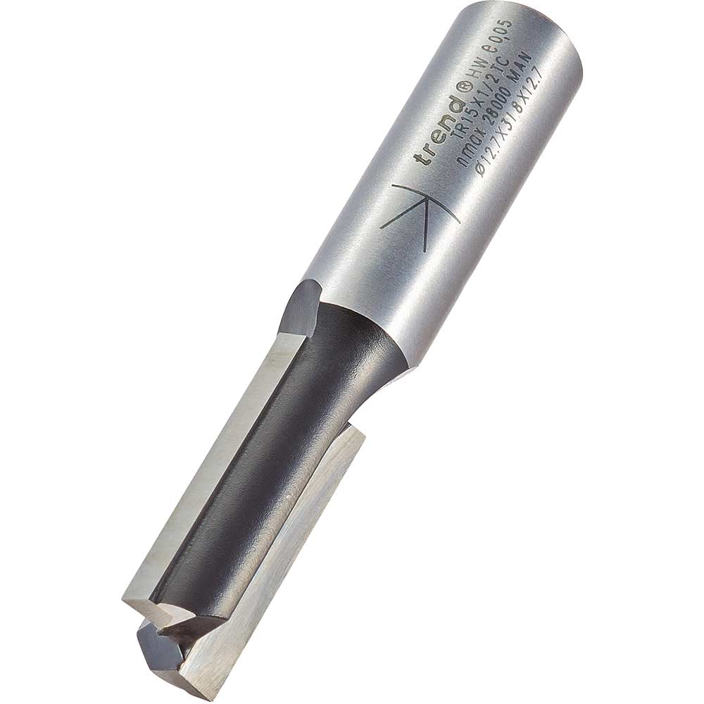 Photo of Trend Two Flute Ptfe Coated Non Stick Router Cutter 12.7mm 32mm 1/2