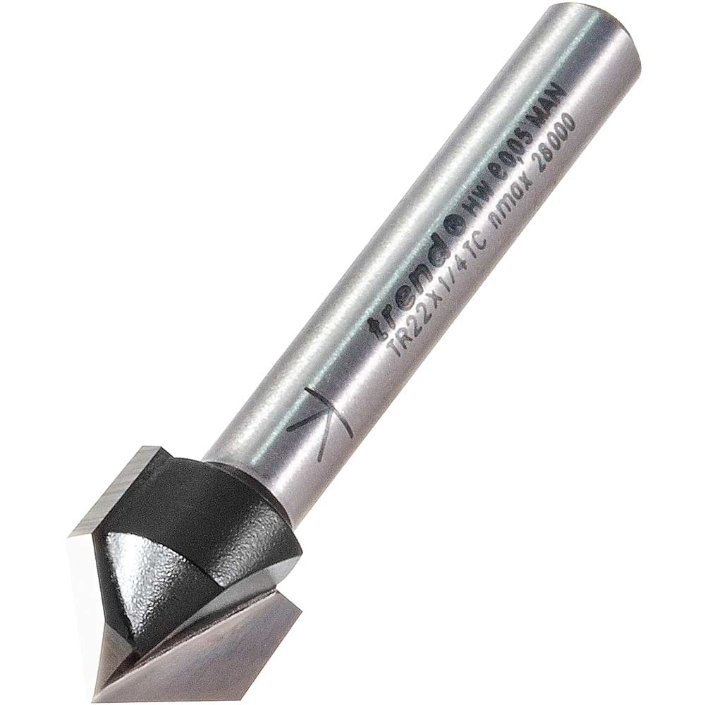 Photo of Trend Trade Range Chamfer V Grover Router Cutter 12.7mm 1/4
