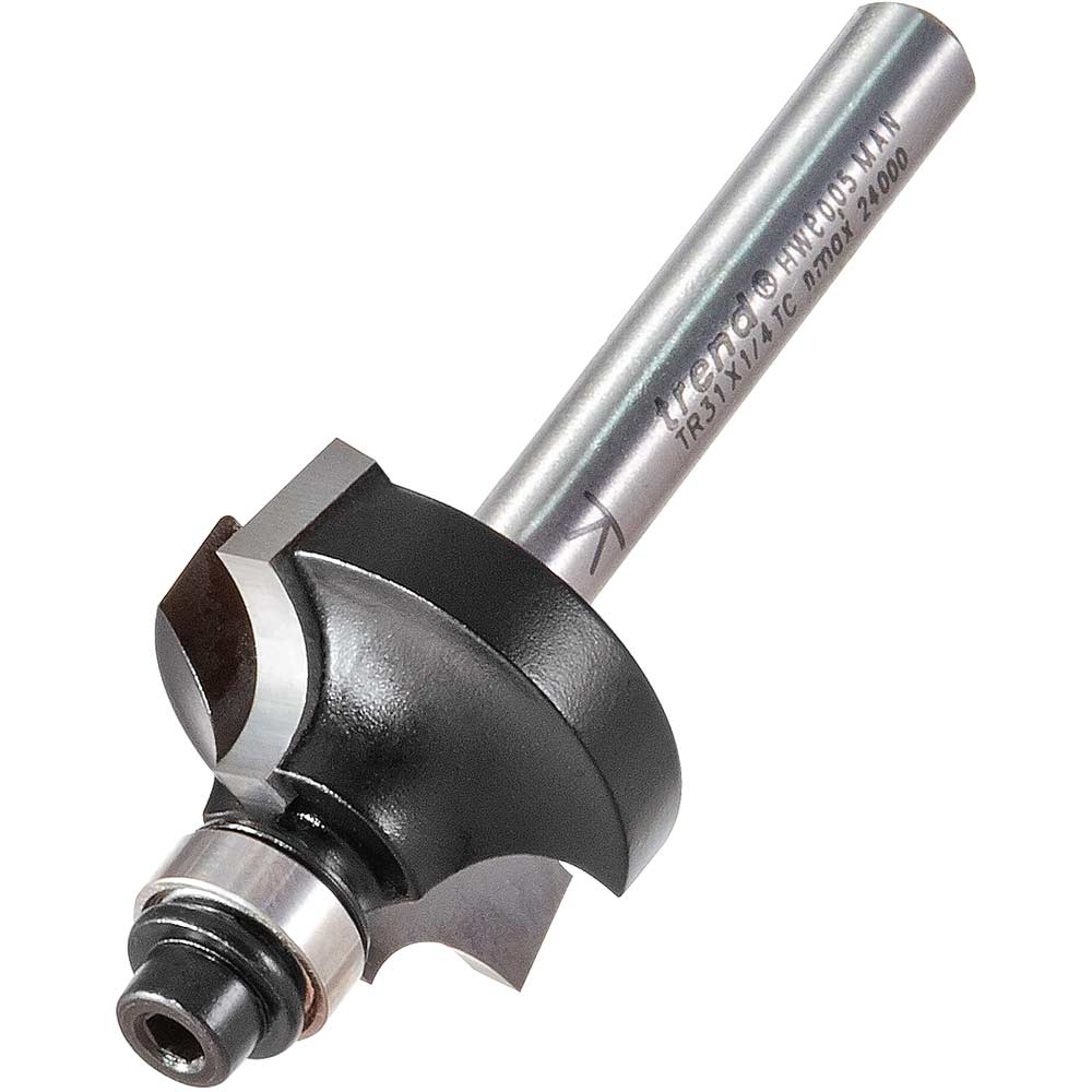 Photo of Trend Bearing Guided Ovolo Round Over Router Cutter 25.4mm 6.35mm 1/4