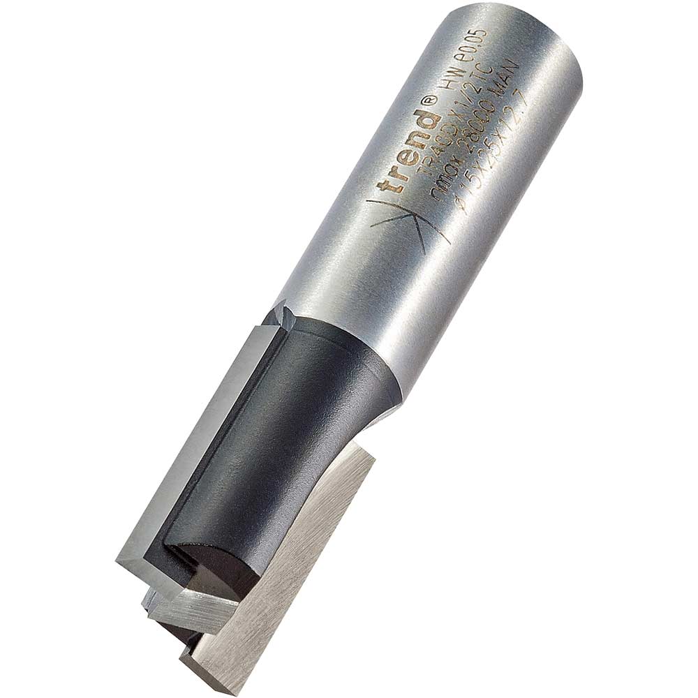 Photo of Trend Two Flute Ptfe Coated Non Stick Router Cutter 15mm 25mm 1/2