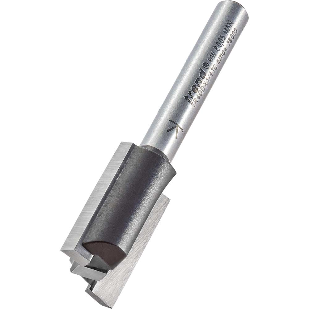 Photo of Trend Two Flute Ptfe Coated Non Stick Router Cutter 15mm 25mm 1/4