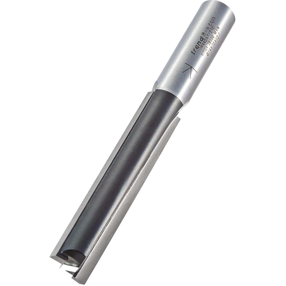 Photo of Trend Two Flute Ptfe Coated Non Stick Router Cutter 14mm 70mm 1/2
