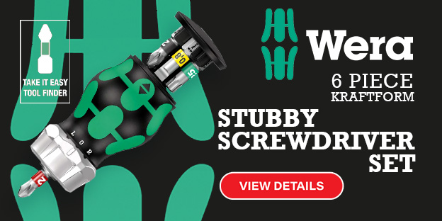 Wera 6 Piece RA2 Kraftform Kompakt Stubby Screwdriver Set