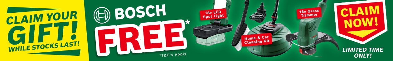 Claim FREE Bosch 18v Gifts!