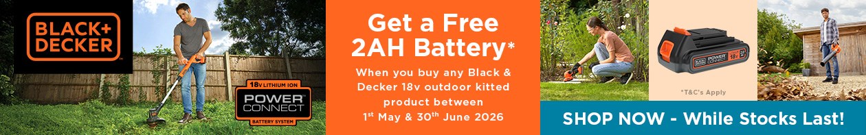 Claim your FREE Black & Decker 18v Battery!