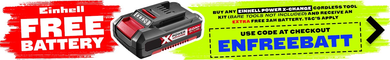 FREE Battery With Any Einhell Cordless Tool Kit