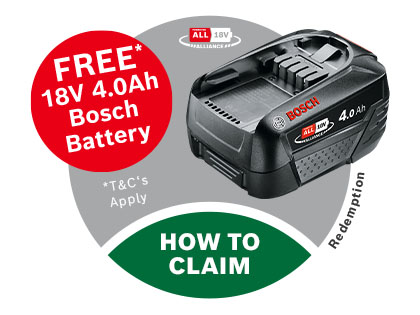 Get Your FREE Bosch 18v Power For All Battery Claim FREE Bosch 18v PowerForAll Battery