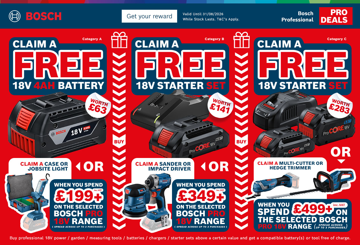 Bosch Professional Claim Free 18V Battery or Tool Bosch Professional Claim Free 18V Battery or Tool