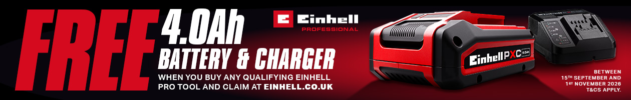Claim A FREE Einhell Professional 4.0Ah PXC Battery & Charger Redemption Claim A FREE Einhell Professional 4.0Ah PXC Battery & Charger Redemption