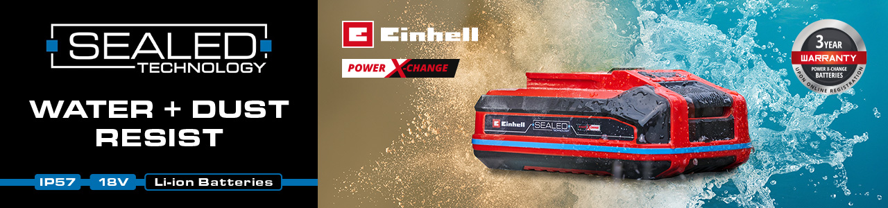 Einhell SEALED Power-X-Change Plus 18v Battery waterproof  dustproof IP57