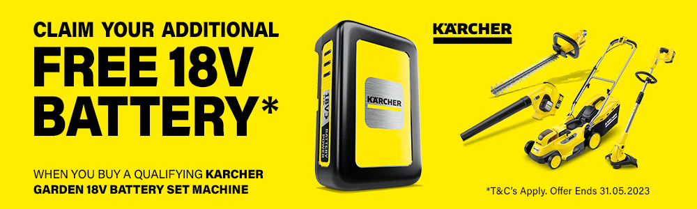 Claim Your FREE Additional Karcher 18v Battery Claim Your FREE Additional Karcher 18v Battery