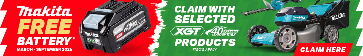 Makita Free XGT Battery Redemption With Cordless Garden Products - Claim Now! Makita Free XGT Battery Redemption With Cordless Garden Products