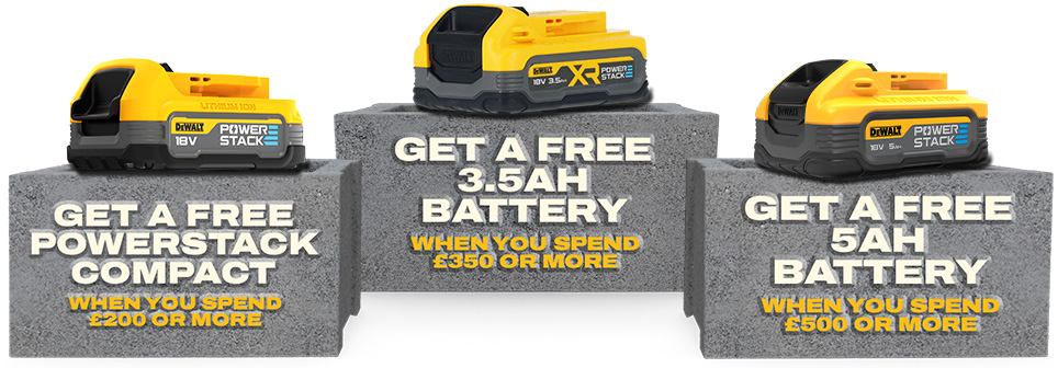 DEWALT POWERSTACK Free Battery Redemption 2026 Spend Tiers