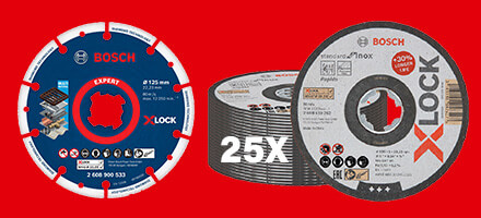 X-LOCK Accessories for Bosch GWX 18V-7 or GWX 18V-8 Angle Grinder 125mm X-LOCK Accessories for Bosch GWX 18V-7 or GWX 18V-8 Angle Grinder 125mm
