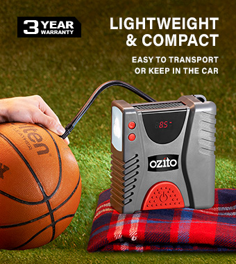 Compact and lightweight design makes
it easy to transport or keep in the car. Ozito DMC-1000U 12v Vehicle DC Socket Cordless Compressor Air Pump Car Van Inflatable