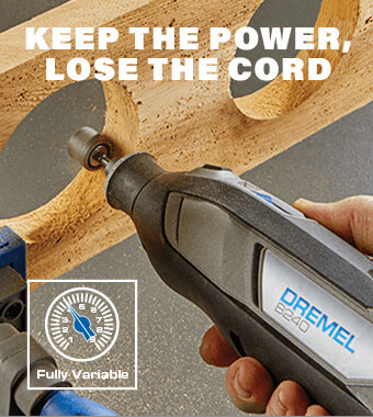 Keep The Power,
Lose The Cord Dremel 8240 12v Rotary MultiTool Kit Variable Speed