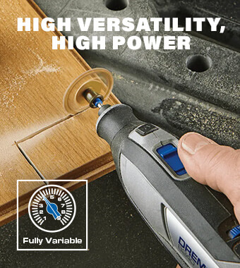 High Versatility,
High Power Dremel 8240 12v Rotary MultiTool Platinum 65Kit Variable Speed