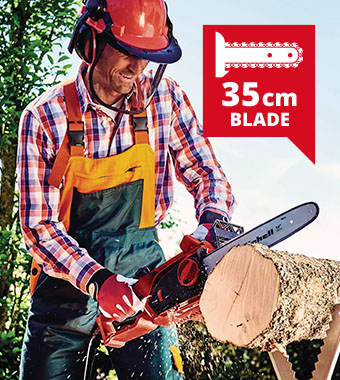 Ideal for domestic applications such as
processing firewood, thinning out scrub
and felling small trees in the garden. Einhell GH-EC 1835 Electric Chainsaw 35cm