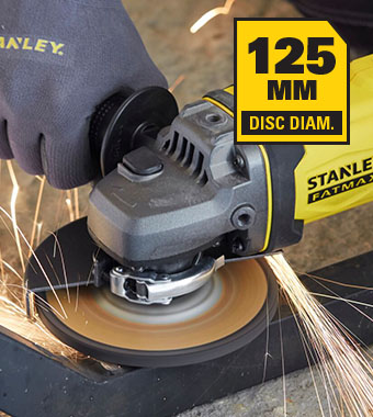 Suitable for use with accessories up to 125mm in diameter. Suitable for use with accessories up to 125mm in diameter