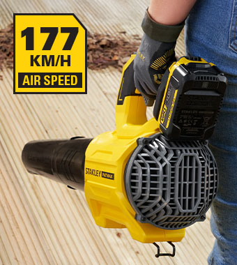 177km/h variable air speed Stanley FatMax V20 18v Cordless lightweight Axial Leaf Blower 177km/h variable speed SFMCBL730