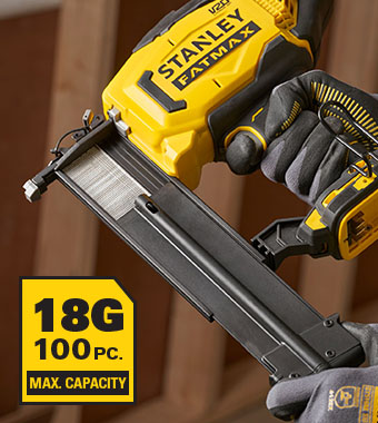 Stores 100pc 18 gauge nails Stanley FatMax V20 18v Cordless Finishing Second-Fix 18Gauge Nailer SFMCN618