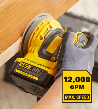 Powerful motor provides 12,000
OPM’s for fast material removal. Powerful motor provides 12,000 OPM’s for fast material removal