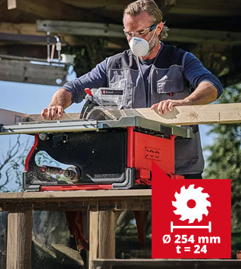 Carbide-tipped Ø 254 mm blade Einhell Professional TP-CC 10 T 2000W Bench Top Table Saw