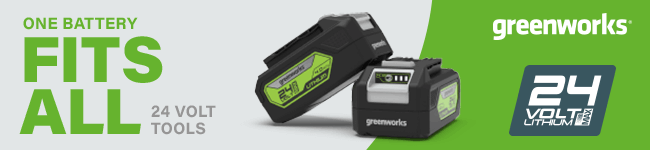 One Battery Fits All
Greenworks 24 Volt Cordless Tools Greenworks GD24CS30 24v Cordless
