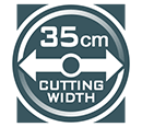 Greenworks G40LM35 Cutting Width