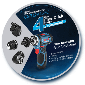 Bosch Flexiclick System chuck adaptor holder tight spot accessories