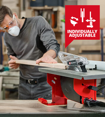 Robust steel adjustable worktable for precise cuts Einhell TC-TS 8 I Compact Table Saw Robust steel adjustable worktable