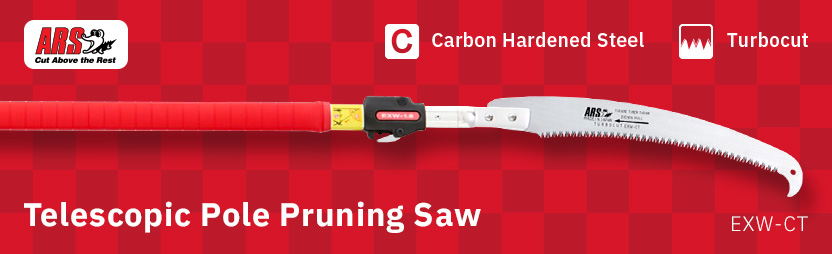 ARS EXW-CT Telescopic Turbocut Pole Pruning Saw ARS EXW-CT Telescopic Pole Pruning Saw Curved TURBOCUT Blade