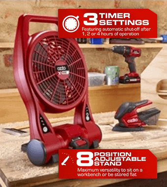 Ozito PXPFS850 Lightweight Workshop Automatic Timer Adjustable Fan Warranty