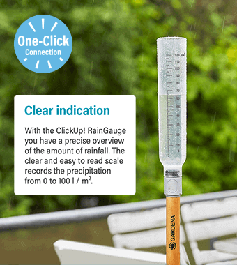 Gardena 1134020 ClickUp Rain Rainfall Precipitation Gauge OneClick Mechanism