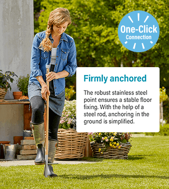 Gardena 1130020 ClickUp Wooden Handle OneClick Mechanism